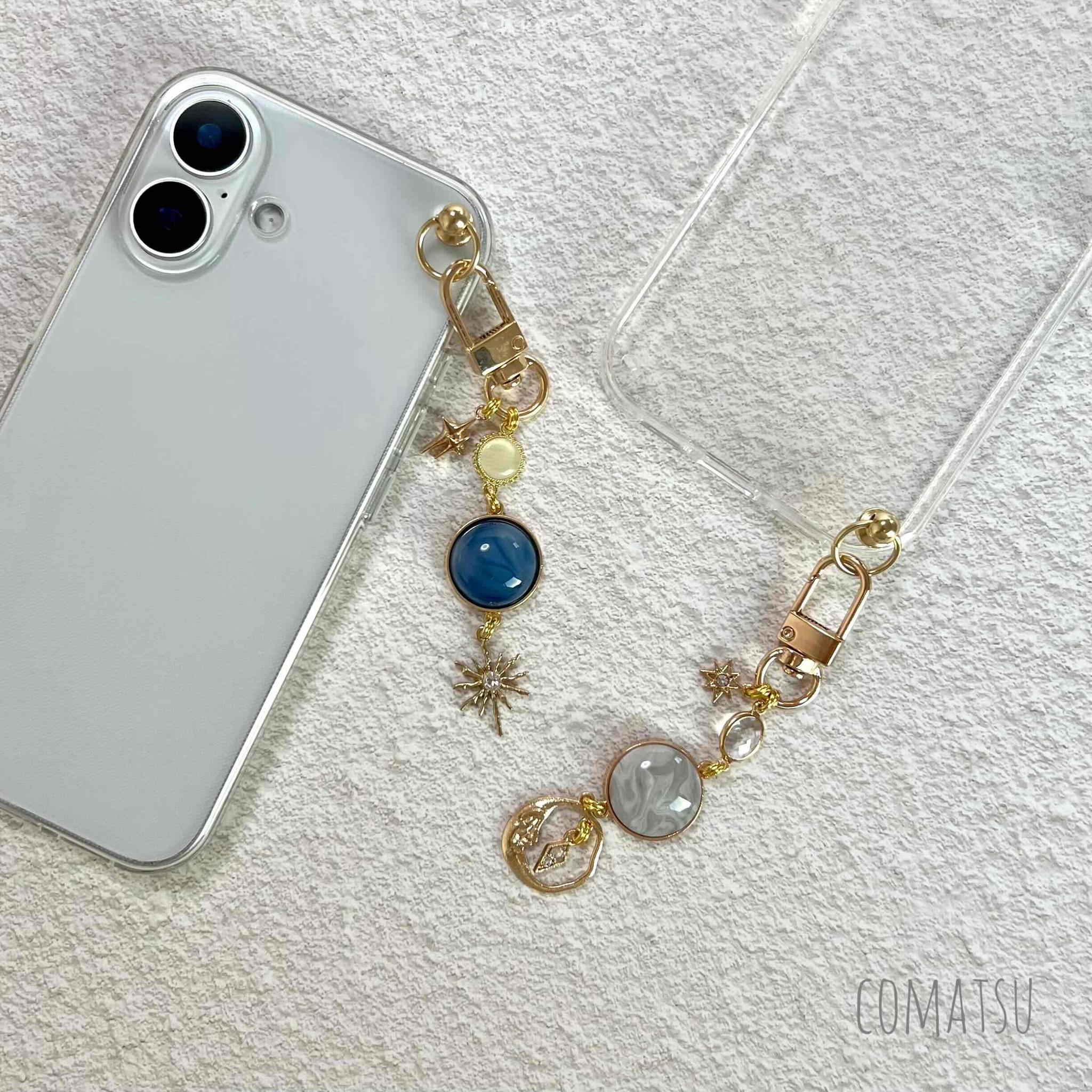 惑星チャームストラップ付きスマホケース スマホストラップ付きカバー | 9枚目